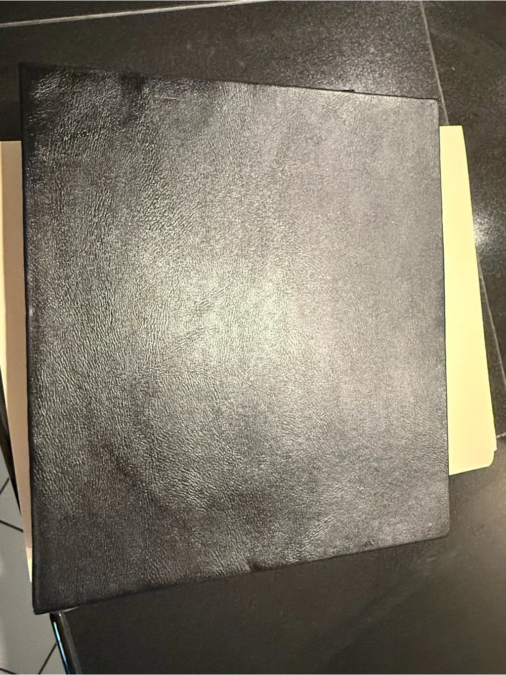 Polo Black Leather Tray with Handles